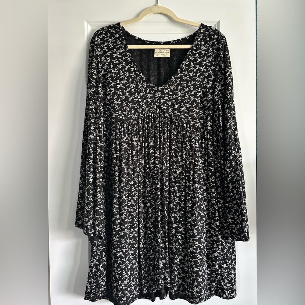 Denim & Supply Ralph Lauren Black and White Floral babydoll Dress